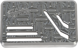 Hofmann billet brake pedal pad for foot controls, raw finish, designed for enhanced grip and durability.