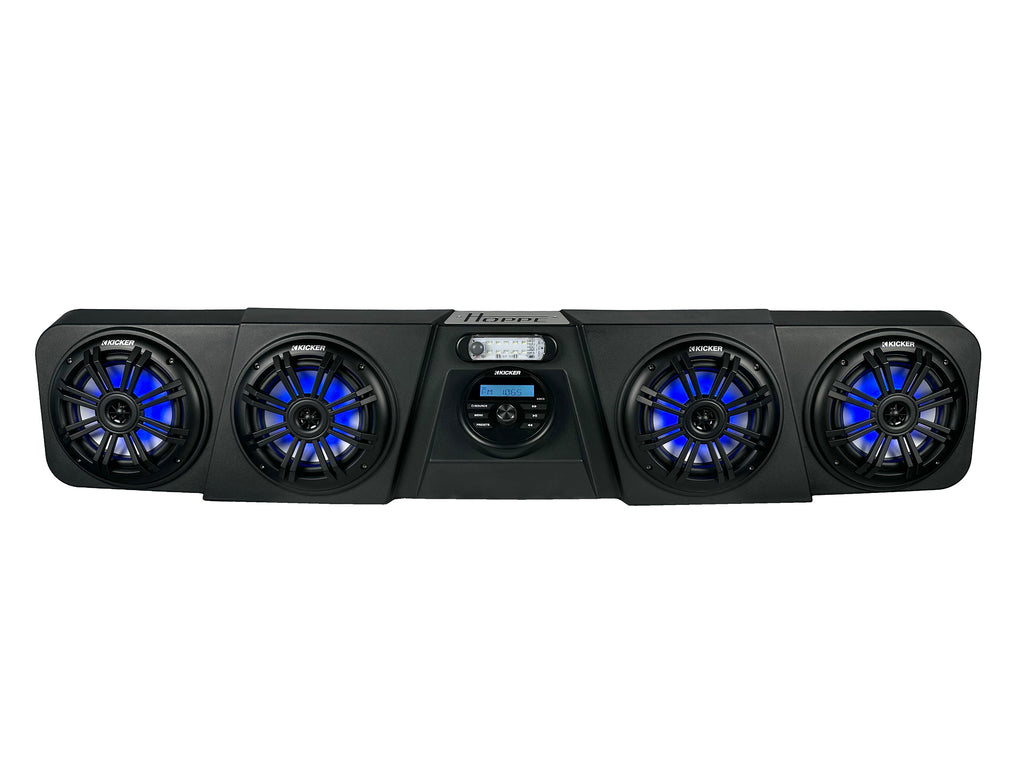 Hoppe Industries Hoppe Audio Mini RGB communication device with colorful LED display and compact design.