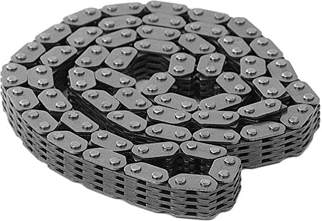 Hot Cams engine cam chain 688-0049 with metal links, designed for motorcycle engine performance and durability.