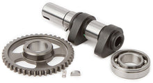 Load image into Gallery viewer, Hot Cams Racing Cam Stage 1 engine component for motorcycle, featuring metal construction and branding in a close-up shot.
