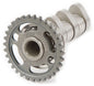 Hot Cams Racing Cam Stage 1 engine component for motorcycle engine, shown in close-up with detailed metal parts.