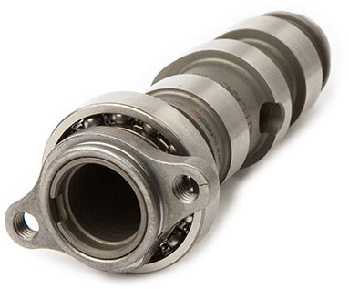 Hot Cams Racing Cam Stage 2 engine part with metal components and branding, designed for enhanced motorcycle performance.