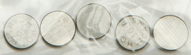Hot Cams engine valve shims in 7.48x1.30mm size, 5-pack, showing metal shims with precise dimensions for motorcycle engine tuning.