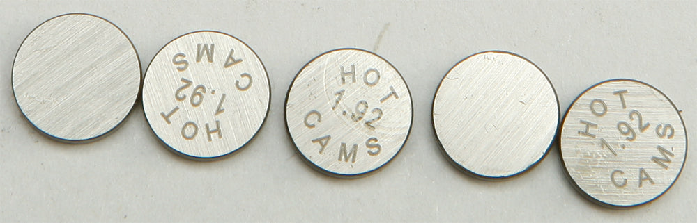 Hot Cams engine valve shims, 8.90x1.92mm, set of 5, for motorcycle engine maintenance and valve adjustment.