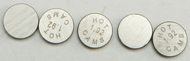 Hot Cams engine valve shims, 8.90x1.92mm, set of 5, for motorcycle engine maintenance and valve adjustment.