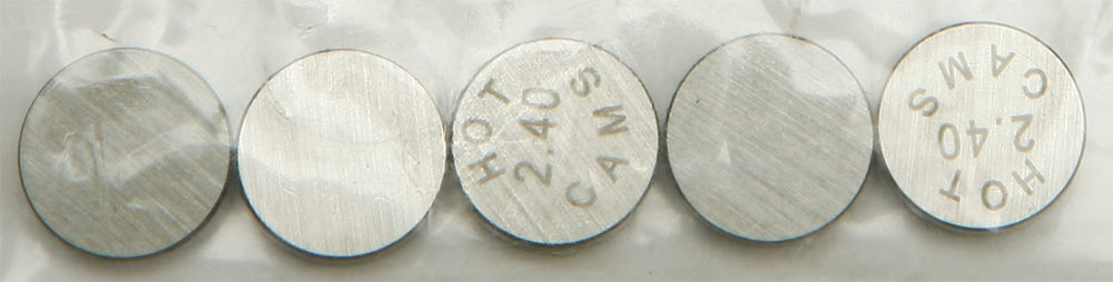 Hot Cams engine valve shims, 8.90x2.40mm, 5-pack, suitable for motorcycle engines, with visible shim and packaging in the image.