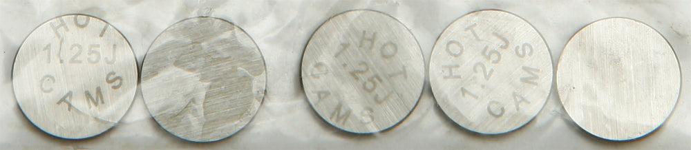 Hot Cams engine valve shims, 9.48x1.25mm, 5-pack, suitable for motorcycle engine maintenance, shown in the image.