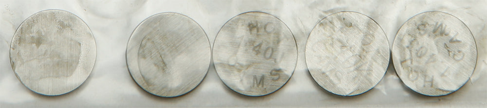 Hot Cams engine valve shims, 9.48x1.40mm, set of 5, for motorcycle valve adjustments, shown in the image.