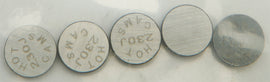 Hot Cams engine valve shims, 9.48x2.30mm, 5-pack, designed for motorcycle engine maintenance and performance.