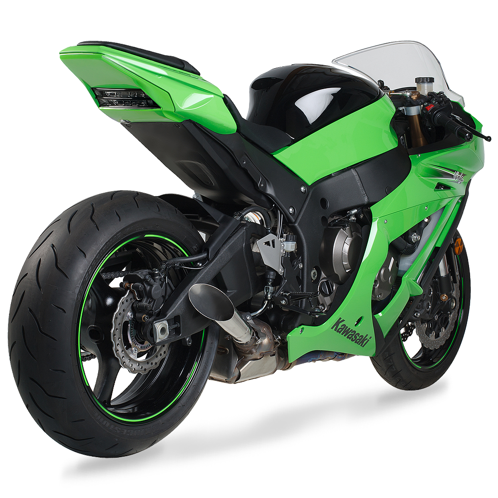 Hotbodies Racing ABS undertail in gloss black for Kawasaki motorcycle, designed for a sleek, custom look.