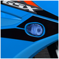 Hotbodies Racing flush mount signal in blue, designed for motorcycle lighting, featuring a sleek, compact design.