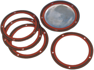 James Gasket Derby Cover Beaded gasket for Twin Cam 5-speed motorcycle, featuring detailed beaded design and precise fit.