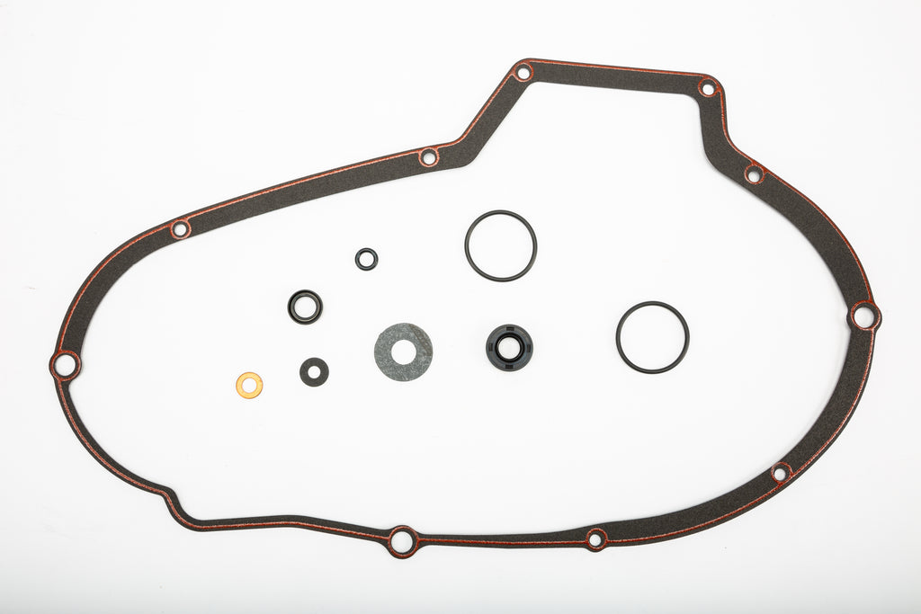 James Gasket primary cover foam gasket kit for motorcycle engine, includes seals and gaskets for secure fit and protection.