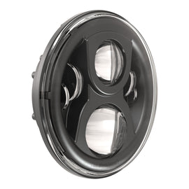JW Speaker 8700 EV2-S LED headlamp with black bezel, 7-inch illumination headlamp for off-road and outdoor use.
