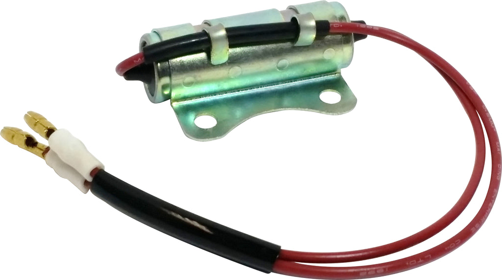 K&S Technologies 28-9006 electrical condenser with metal leads and cylindrical shape, used in electronic or electrical applications.