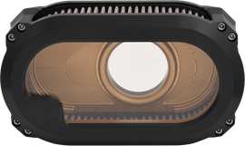 Kens Factory NL M8 air cleaner with glass black finish and gold accents, designed for intake and carburetor fuel systems.