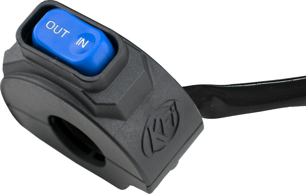KFI Products Clamshell Mini-Rocker Switch 30-6908, a compact black switch with a hinged clamshell cover and electrical connectors.