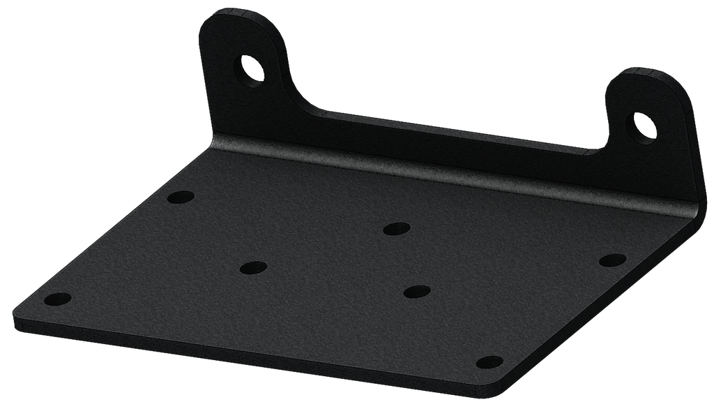 KFI Products wide fairlead bracket mount, black metal with mounting holes, designed for off-road winch setups.