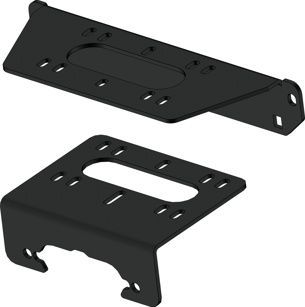 KFI Products winch mount bracket model 10-2170, durable black metal construction for off-road winch installation.