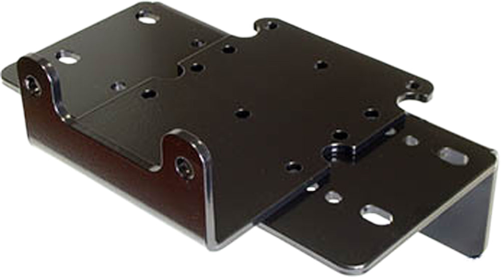 KFI Products Winch Mount 10-0471 bracket for mounting a winch on off-road vehicles, shown in black metal with bolt holes.