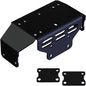 KFI Products winch mount bracket, black metal mounting bracket for off-road winch installation on vehicles.