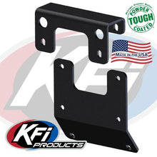 Charger l'image dans la galerie, KFI Products Winch Mount 10-1390 bracket for off-road vehicles, black metal mount with mounting holes and sturdy construction.