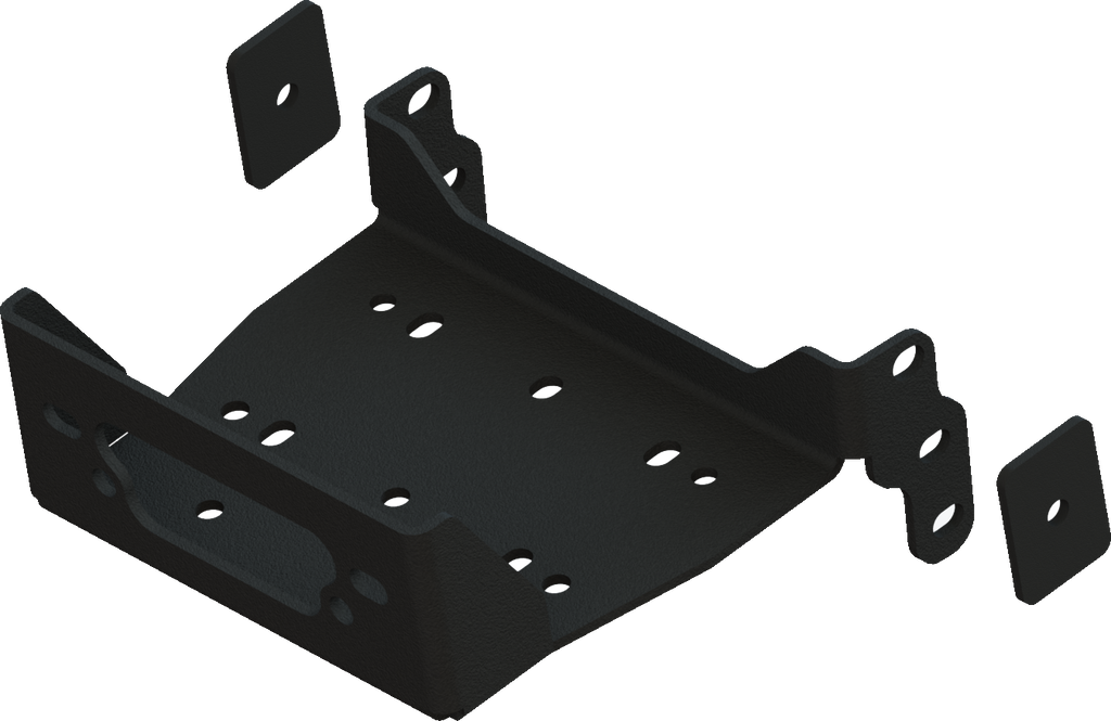 KFI Products Winch Mount 10-1515 bracket for off-road winches, shown mounted on a vehicle bumper.