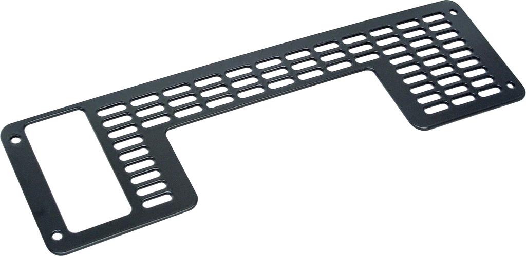 KFI Products winch mount with grill, sturdy metal bracket designed for secure installation on off-road vehicles.