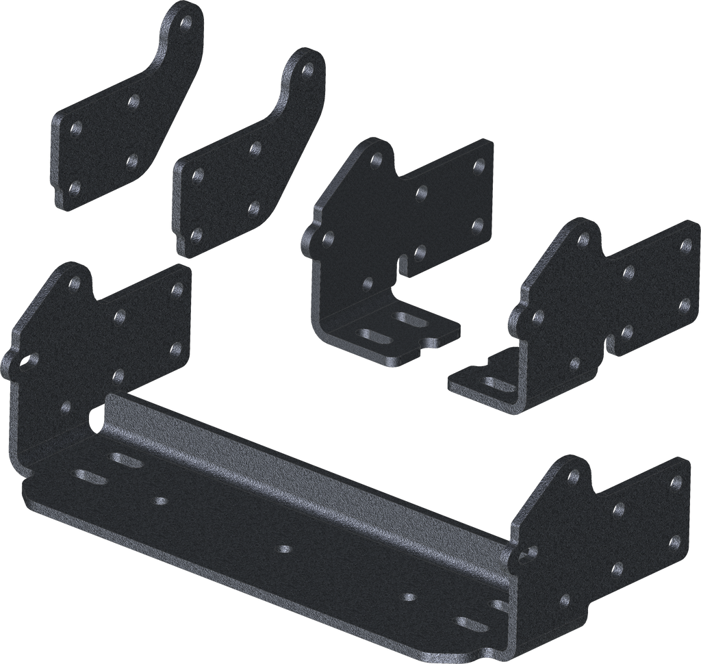 KFI Products ATV 5.4-inch push tube extension kit for plows, showing the assembled extension components and mounting hardware.