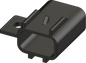 KFI Products plow actuator harness cap, replacement part for KFI plow equipment, black plastic cover on actuator harness.