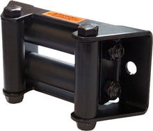 Load image into Gallery viewer, KFI Products Stealth Winch Roller Fairlead for off-road winches, shown mounted on a vehicle with black finish.