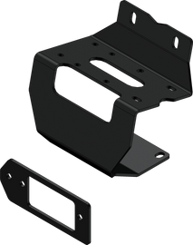 KFI Products Winch Mount 10-2210 shown mounted on a vehicle, designed for secure winch installation on off-road vehicles.
