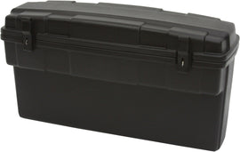 Kolpin UTV saddle storage box, durable luggage for off-road vehicles, mounted on a UTV in an outdoor setting