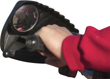 Load image into Gallery viewer, Kolpin handguard with mirror for ATV or motorcycle, black plastic with integrated side mirror, designed for protective riding accessories