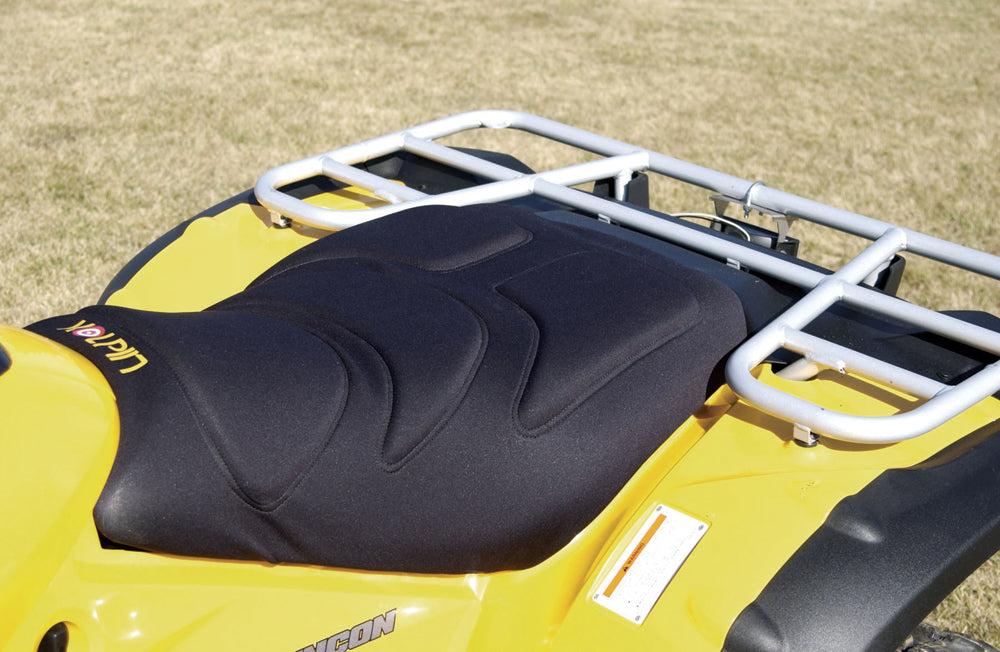 Black Kolpin ATV Gel-Tech Seat Cover with textured surface, designed for comfort and durability on off-road vehicles.