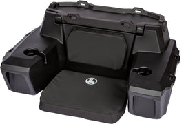 Kolpin ATV trunk and lounger seat with padded cushion and durable black fabric, designed for comfort and storage.