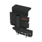 Kolpin chainsaw press with tool clamp for UTV, durable metal construction, designed for secure chainsaw maintenance and adjustments.