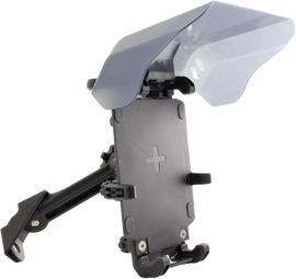 Koso North America Armor Charger phone mount with visor in black, designed for motorcycle accessories.