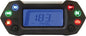 Koso North America DB-01R LCD Speedometer Gauge displaying speed readings on a sleek black and silver dash panel.