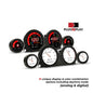 Koso North America HD-03X 4-piece gauge kit for touring motorcycles, includes speedometer, tachometer, fuel, and temperature gauges.