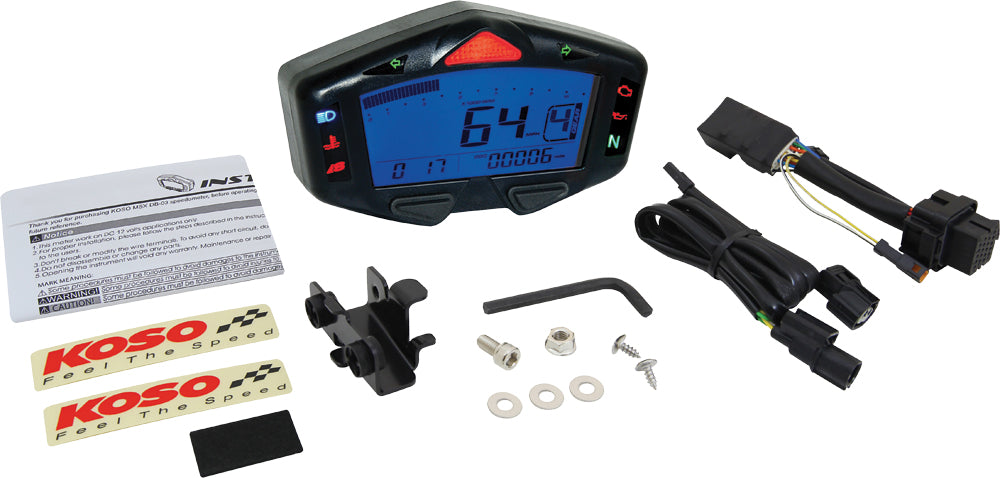 Koso North America Honda Grom DB-03R multi-function digital gauge meter for Honda Grom motorcycle, plug-and-play installation