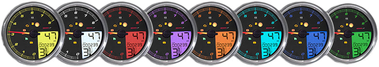 Koso North America HD-05 4.5-inch gauge with chrome bezel for Canbus models, displaying digital readout and control buttons.