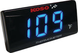 Koso North America Super Slim Temperature Gauge Blue Display 27-5747