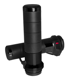 Koso North America Titan-X heated grips in black with cable throttle for motorcycle handlebar control.