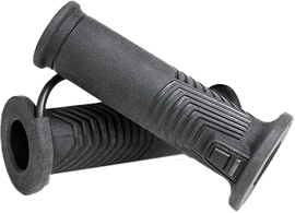 Koso North America Artemis heated motorcycle grips 1'' to 1 1/8'' handlebar size, 130mm pair, black rubber with control buttons