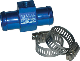 Koso North America water temperature sensor adapter 22mm fitting, used for motorcycle or vehicle cooling systems.