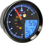 Koso North America Koso TNT-B gauge in black, mounted on a Yamaha bike, showing digital display and control buttons.