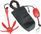 Kwik Tek coated grapnel anchor system with multiple prongs, designed for secure boat anchoring and marine use.