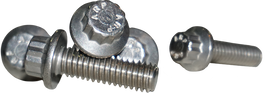 Lyndall Racing Brakes 12-point rear rotor bolts with machined finish, 3/8-16x1 size, for high-performance brake systems.