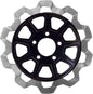 Lyndall Racing Brakes 9 Spoke Rear Rotor in black and silver with bow tie design, 11.5 inch diameter, 6mm thickness.